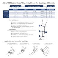 Truform 1764 Sheer Thigh-High Compression Stockings - Closed Toe - 8-15 mmHg