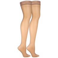 Truform 1764BG-L Sheer Thigh-High Stockings - Closed Toe - 8-15 mmHg - Beige - Large