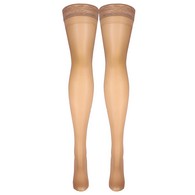 Truform 1764BG-XL Sheer Thigh-High Stockings - Closed Toe - 8-15 mmHg - Beige - Extra Large