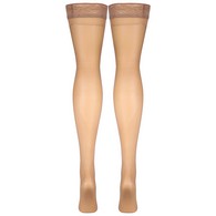Truform 1764BG-XL Sheer Thigh-High Stockings - Closed Toe - 8-15 mmHg - Beige - Extra Large