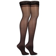 Truform 1764BL-M Sheer Thigh-High Stockings - Closed Toe - 8-15 mmHg - Black - Medium