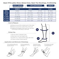 Truform 1772 Sheer Knee-High Compression Stockings - Open Toe - 15-20 mmHg