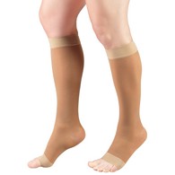Truform 1772BG-M Sheer Knee-High Stockings - Open Toe - 15-20 mmHg - Beige - Medium