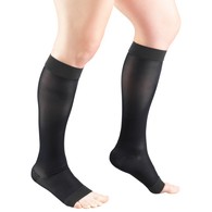Truform 1772CH-S Sheer Knee-High Stockings - Open Toe - 15-20 mmHg - Charcoal - Small