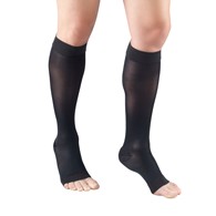 Truform 1772CH-S Sheer Knee-High Stockings - Open Toe - 15-20 mmHg - Charcoal - Small