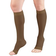 Truform 1772ES-L Sheer Knee-High Stockings - Open Toe - 15-20 mmHg - Espresso - Large