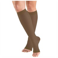 Truform 1772ES-L Sheer Knee-High Stockings - Open Toe - 15-20 mmHg - Espresso - Large