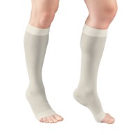 Truform 1772IV-2L Sheer Knee-High Stockings - Open Toe - 15-20 mmHg - Ivory - 2XL