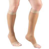 Truform 1772LB-3L Sheer Knee-High Stockings - Open Toe - 15-20 mmHg - Light Beige - 3XL