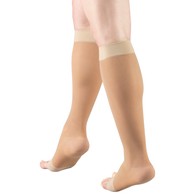 Truform 1772LB-L Sheer Knee-High Stockings - Open Toe - 15-20 mmHg - Light Beige - Large