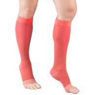 Truform 1772PK-XL Sheer Knee-High Stockings - Open Toe - 15-20 mmHg - Pink - Extra Large