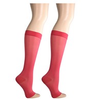 Truform 1772PK-XL Sheer Knee-High Stockings - Open Toe - 15-20 mmHg - Pink - Extra Large