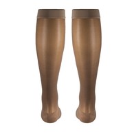 Truform 1772TP-L Sheer Knee-High Stockings - Open Toe - 15-20 mmHg - Taupe - Large