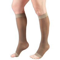 Truform 1772TP-XL Sheer Knee-High Stockings - Open Toe - 15-20 mmHg - Taupe - Extra Large
