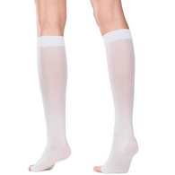 Truform 1772WH-3L Sheer Knee-High Stockings - Open Toe - 15-20 mmHg - White - 3XL