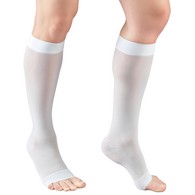 Truform 1772WH-S Sheer Knee-High Stockings - Open Toe - 15-20 mmHg - White - Small