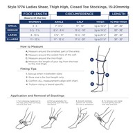 Truform 1774 Sheer Thigh-High Compression Stockings - 15-20 mmHg