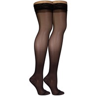 Truform 1774BL-L Sheer Thigh-High Stockings - 15-20 mmHg - Black - Large