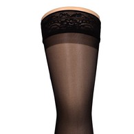 Truform 1774BL-M Sheer Thigh-High Stockings - 15-20 mmHg - Black - Medium
