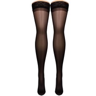 Truform 1774BL-XL Sheer Thigh-High Stockings - 15-20 mmHg - Black - Extra Large
