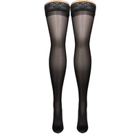 Truform 1774CH-L Sheer Thigh-High Stockings - 15-20 mmHg - Charcoal - Large