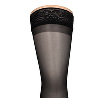 Truform 1774CH-XL Sheer Thigh-High Stockings - 15-20 mmHg - Charcoal - Extra Large