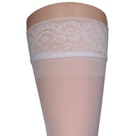 Truform 1774WH-M Sheer Thigh-High Stockings - 15-20 mmHg - White - Medium