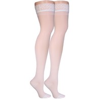 Truform 1774WH-XL Sheer Thigh-High Stockings - 15-20 mmHg - White - Extra Large