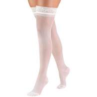 Truform 1774WH-XL Sheer Thigh-High Stockings - 15-20 mmHg - White - Extra Large