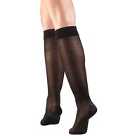 Truform 1782BL-S Sheer Knee-High Stockings - Dot Pattern - 15-20 mmHg - Black - Small