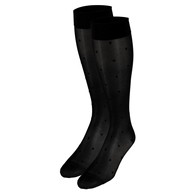 Truform 1782BL-XL Sheer Knee-High Stockings - Dot Pattern - 15-20 mmHg - Black - Extra Large