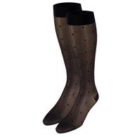 Truform 1782CH-M Sheer Knee-High Stockings - Dot Pattern - 15-20 mmHg - Charcoal - Medium
