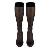 Truform 1782CH-XL Sheer Knee-High Stockings - Dot Pattern - 15-20 mmHg - Charcoal - Extra Large