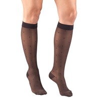 Truform 1782CH-XL Sheer Knee-High Stockings - Dot Pattern - 15-20 mmHg - Charcoal - Extra Large