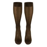 Truform 1782ES-M Sheer Knee-High Stockings - Dot Pattern - 15-20 mmHg - Espresso - Medium