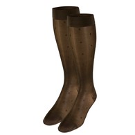 Truform 1782ES-S Sheer Knee-High Stockings - Dot Pattern - 15-20 mmHg - Espresso - Small