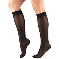 Truform 1783BL-S Sheer Knee-High Stockings - Diamond Pattern - 15-20 mmHg - Black - Small