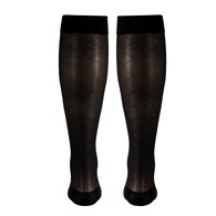 Truform 1783CH-M Sheer Knee-High Stockings - Diamond Pattern - 15-20 mmHg - Charcoal - Medium