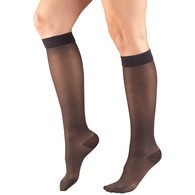 Truform 1783CH-S Sheer Knee-High Stockings - Diamond Pattern - 15-20 mmHg - Charcoal - Small