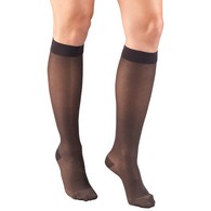 Truform 1783CH-XL Sheer Knee-High Stockings - Diamond Pattern - 15-20 mmHg - Charcoal - XL
