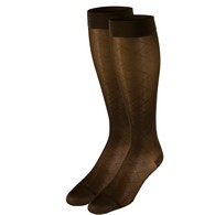 Truform 1783ES-M Sheer Knee-High Stockings - Diamond Pattern - 15-20 mmHg - Espresso - Medium
