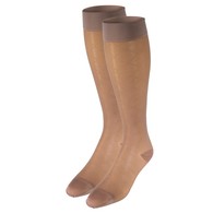 Truform 1783ND-M Sheer Knee-High Stockings - Diamond Pattern - 15-20 mmHg - Nude - Medium