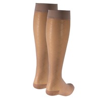 Truform 1783ND-S Sheer Knee-High Stockings - Diamond Pattern - 15-20 mmHg - Nude - Small