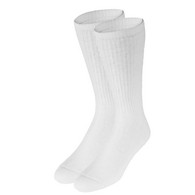 Truform 1912WH-L TruSoft Crew-Length Socks - 8-15 mmHg - White - Large