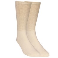 Truform 1918 Loose-Fit Top Diabetic Socks (3 PR/PK) - Mid Calf - SML - Tan
