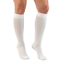 Truform 1973 Women's Rib Pattern Trouser Socks, Knee High, 15-20 mmHg