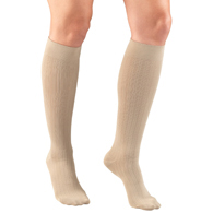 Truform 1973 Women's Rib Pattern Trouser Socks, Knee High, 15-20 mmHg
