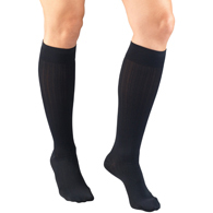 Truform 1973 Women's Rib Pattern Trouser Socks, Knee High, 15-20 mmHg
