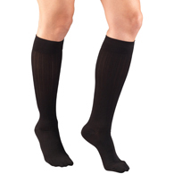 Truform 1973 Women's Rib Pattern Trouser Socks, Knee High, 15-20 mmHg