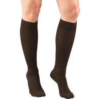 Truform 1973 Women's Rib Pattern Trouser Socks - Knee High - 15-20 mmHg - MED - Brown